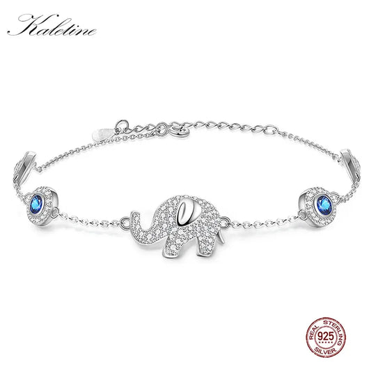 KALETINE Luck Elephant Evil Eye Bracelets 925 Sterling