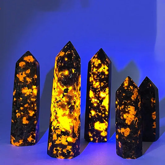 5-8cm Yooperlite Flame Stone Hexagonal Crystal Tower